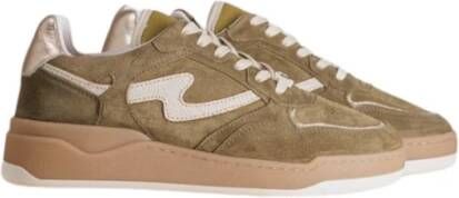 Via Vai Gaatjes Sneaker met Metallic Details Green Dames