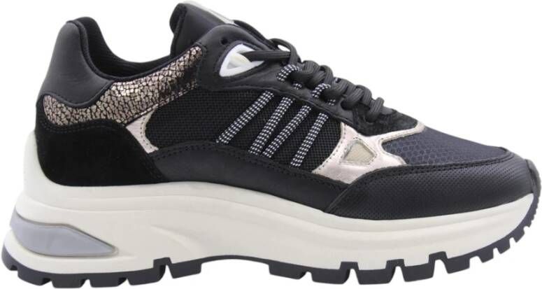 VIA VAI Liz Dae Vectra combi Nero Zwart Leer Lage sneakers Dames - Foto 3