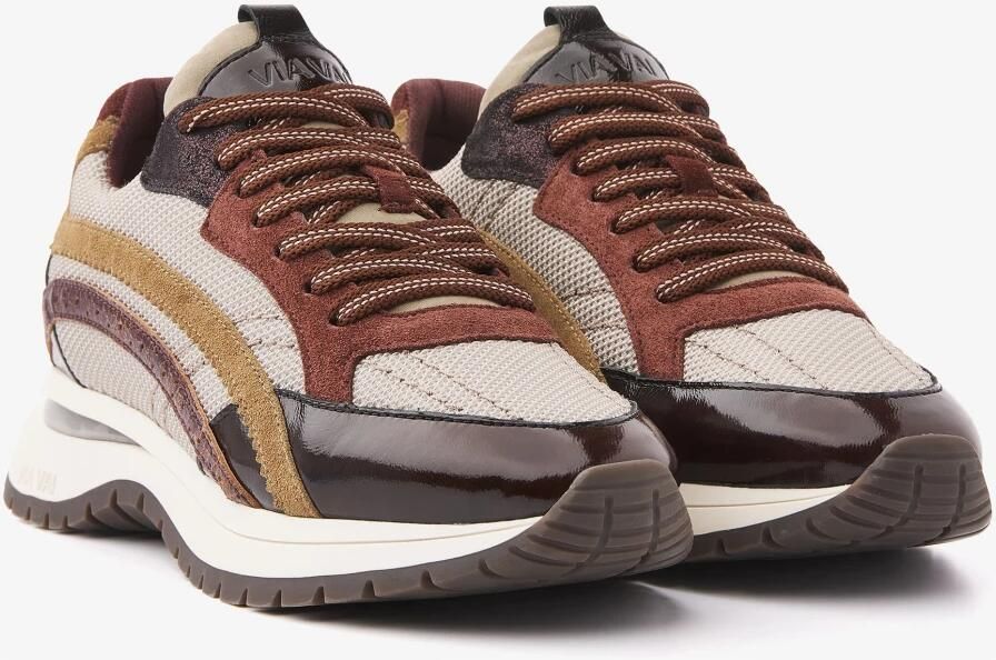 VIA VAI Usher Lott Sneakers Dames Suède Leer Mesh Rood - Foto 5
