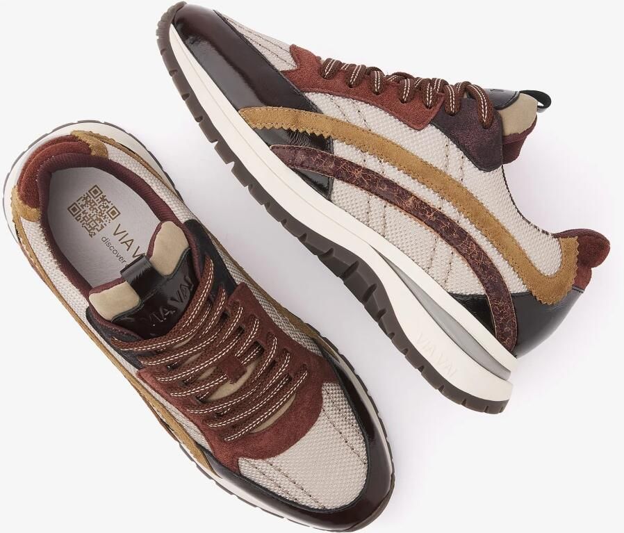 VIA VAI Usher Lott Sneakers Dames Suède Leer Mesh Rood - Foto 3