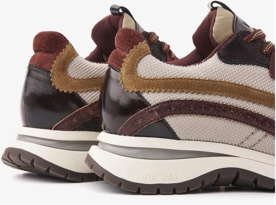 VIA VAI Usher Lott Sneakers Dames Suède Leer Mesh Rood - Foto 4