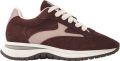 VIA VAI Usher Riggs Sneakers Dames Mesh Suède Rood - Bordeaux