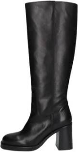 Via Vai Zwarte Leren Kniehoge Laarzen Avery Black Dames