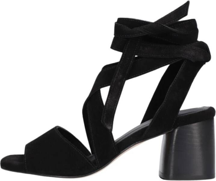 Via Vai Zwarte Suède Sandaal met Strikdetail Black Dames