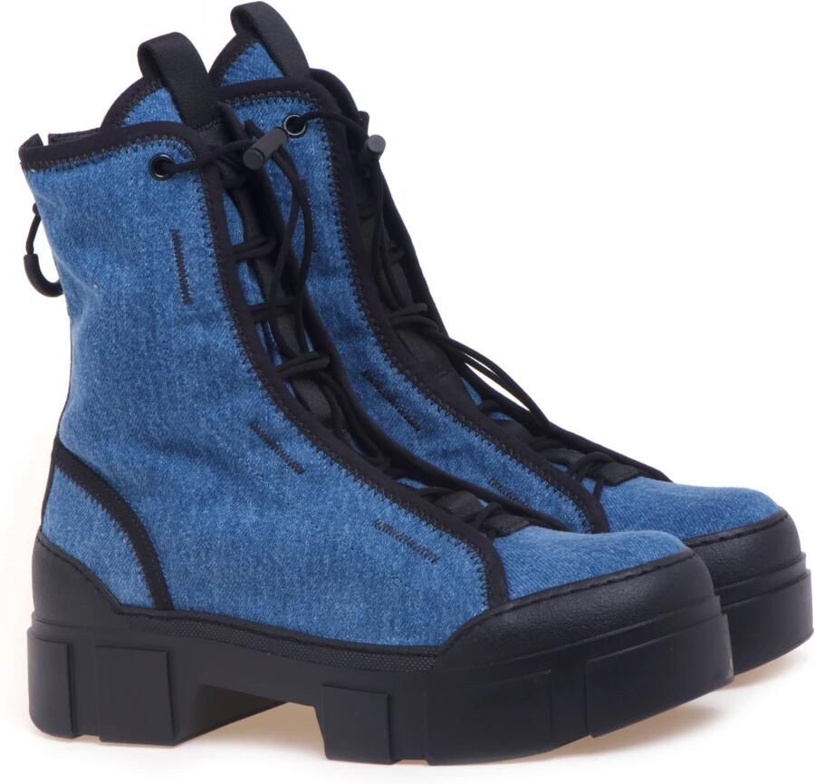 Vic Matié Blauwe Gewassen Denim Amfibie Schoenen Blue Dames - Foto 3
