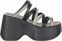 Vic Matié Bicolor Plateau Sandalen met Gegraveerd Logo Black Dames - Thumbnail 5