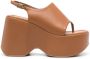 Vic Matié Bruine Leren Sandalen Brown Dames - Thumbnail 1