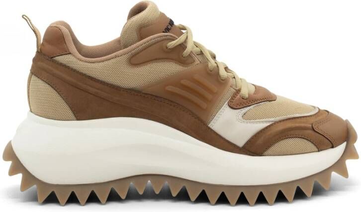 Vic Matié D22 Running Veterschoen tan bruin in nubuck leer mesh en suède