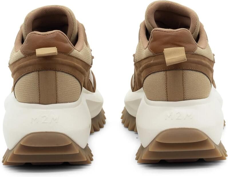 Vic Matié D22 Running Veterschoen tan bruin in nubuck leer mesh en suède