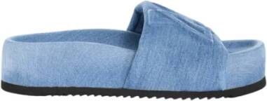 Vic Matié Denim Sandalen met Lage Hak en Monogram