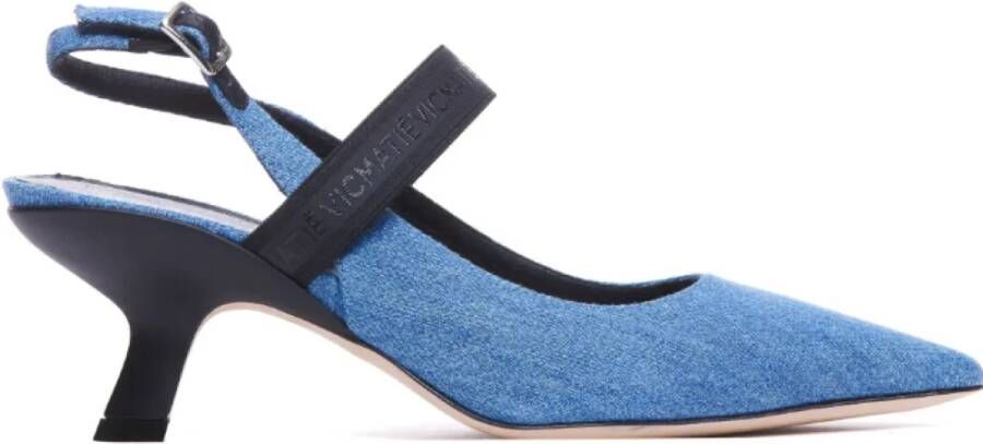 Vic Matié Denim Slingback Pumps met Hak