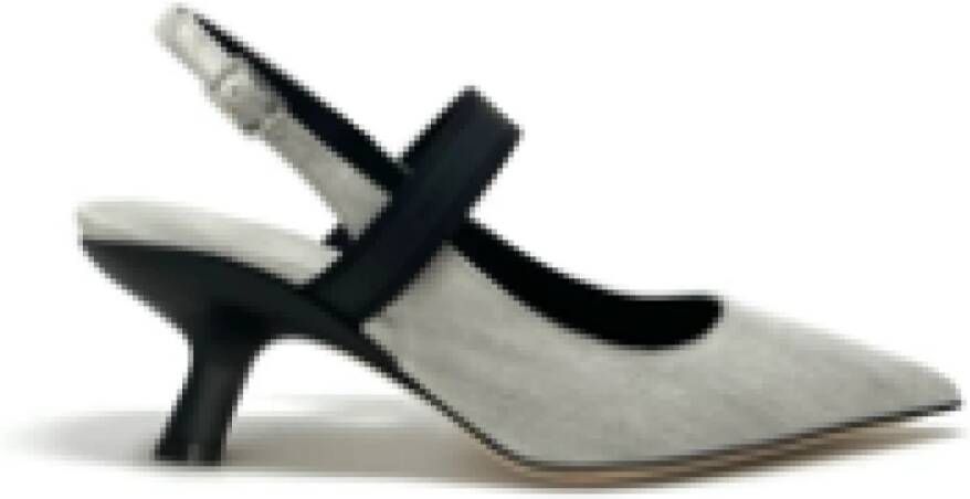 Vic Matié Dove Grey Slingback Pumps met Hak