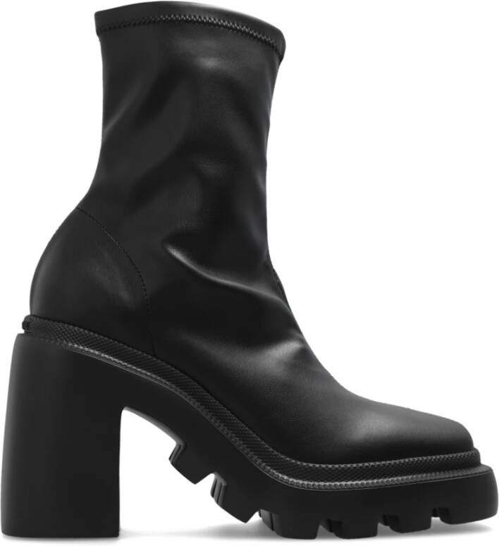 Vic Matié Zwarte Leren Enkellaarzen Black Dames