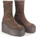 Vic Matié Platform Wedge Enkellaarsjes - Bruin