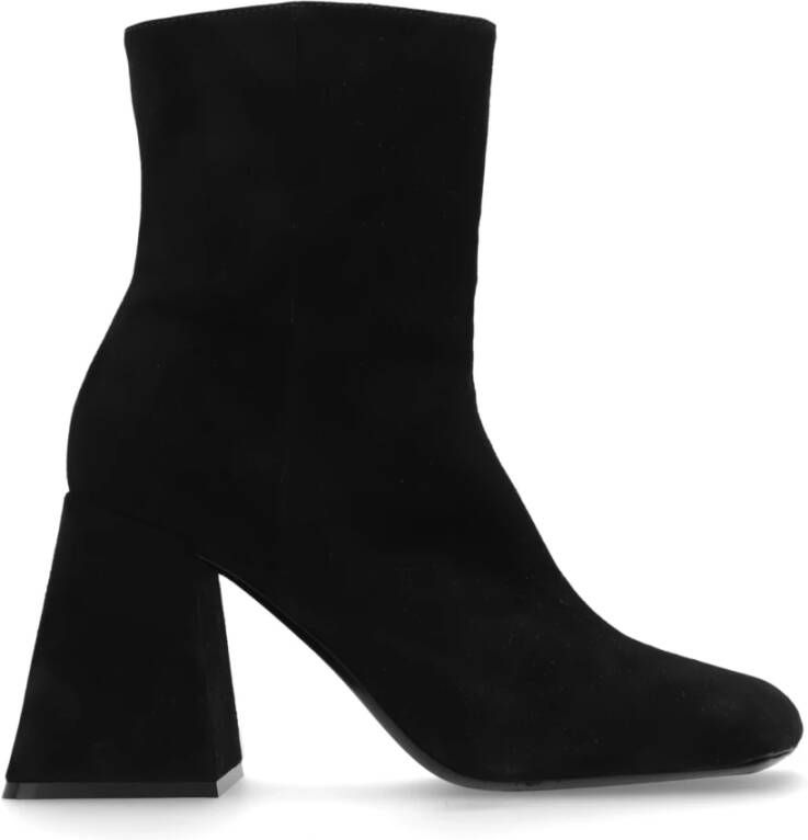 Vic Matié Gehakte enkellaarzen Chamois Black Dames