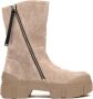 Vic Matié Gewassen Suède Enkellaars Safari Beige Dames - Thumbnail 1