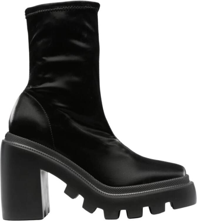 Vic Matié Zwarte Eco-leer Gear Hak Laars Black Dames