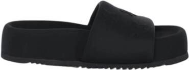 Vic Matié Zwarte Flatform Lycra Instappers Black Dames