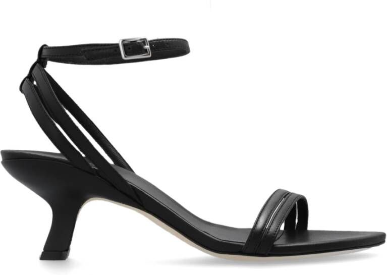 Vic Matié Zwarte leren Cross-Slipper sandalen Black Dames