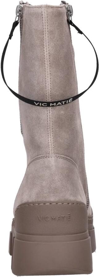 Vic Matié Roccia Enkellaars in Zand Spaltleder Beige Dames