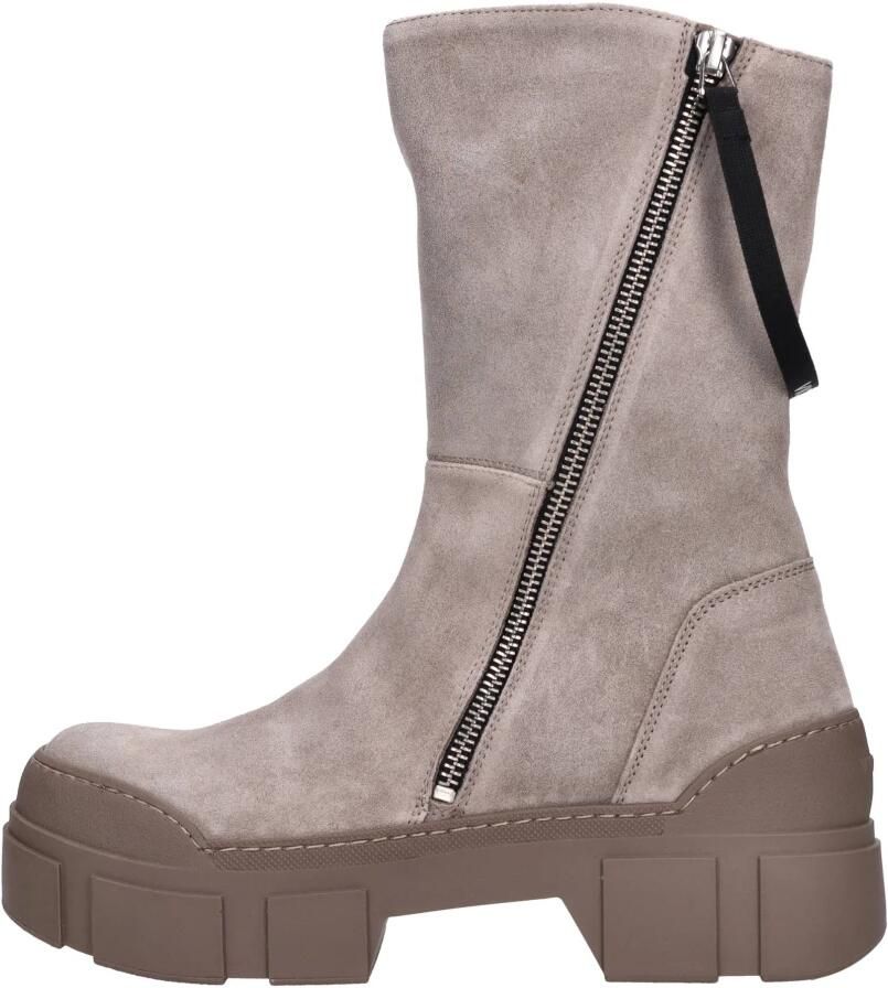 Vic Matié Roccia Enkellaars in Zand Spaltleder Beige Dames