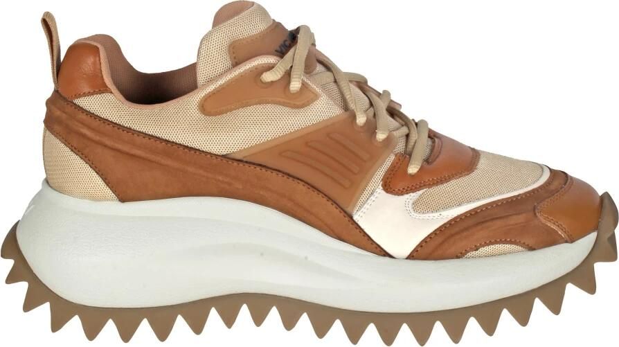 Vic Matié Leren en mesh sneakers
