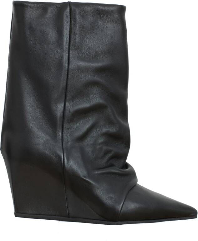 Vic Matié Leren Enkellaars Daytona Stijl Black Dames