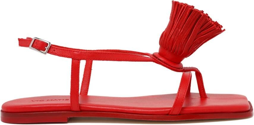 Vic Matié Leren Sandalen met Franje Detail
