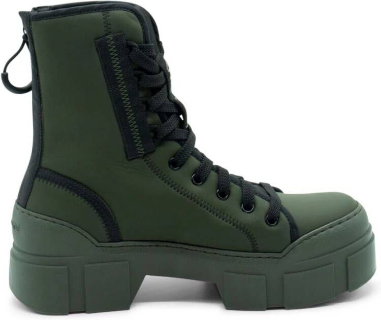 Vic Matié Militaire-Look Technische Stoflaars Green Dames