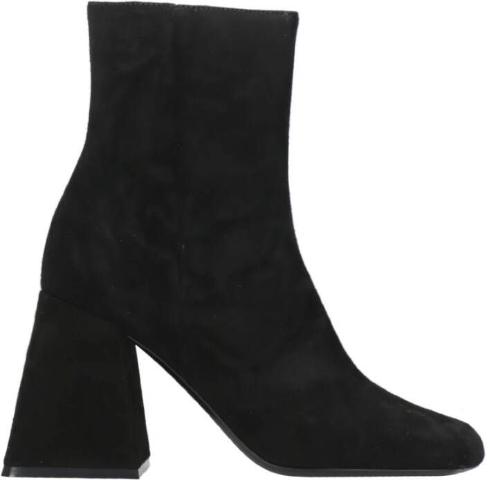 Vic Matié Minimal Zwart Suède Enkellaarzen Black Dames