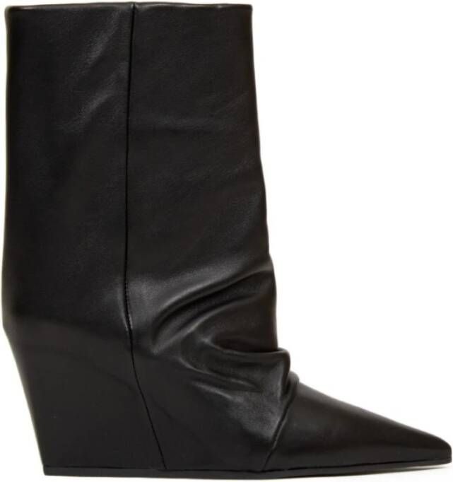 Vic Matié Minimalistische Buislaars in Zwart Nappa Black Dames