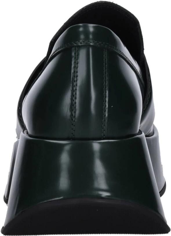 Vic Matié Geborsteld Kalfsleer Donkergroene Mocassin Green Dames