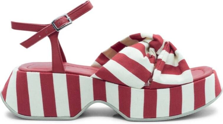 Vic Matié Rood witte Mini-Marine-Yoko sandaal