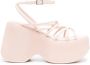 Vic Matié Roze Leren Kruisband Sandalen Pink Dames - Thumbnail 1