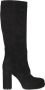 Vic Matié Suède Plateau Laarzen Vierkante Neus Slip-On Black Dames - Thumbnail 1