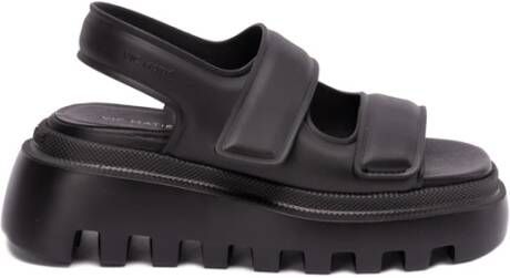 Vic Matié Zwarte rubberen platformsandalen Black Dames