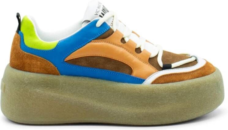 Vic Matié Stijlvolle Sneaker in Bruin Blauw Oranje Multicolor Dames