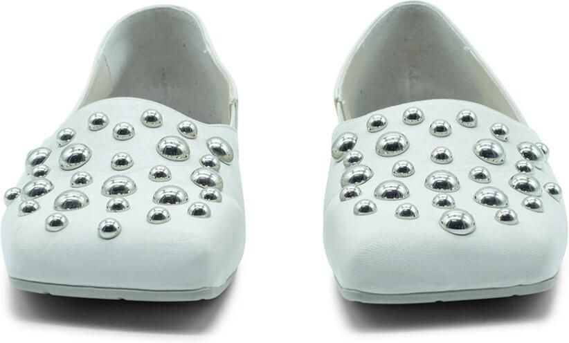 Vic Matié Vierkante gesloten crème slipper