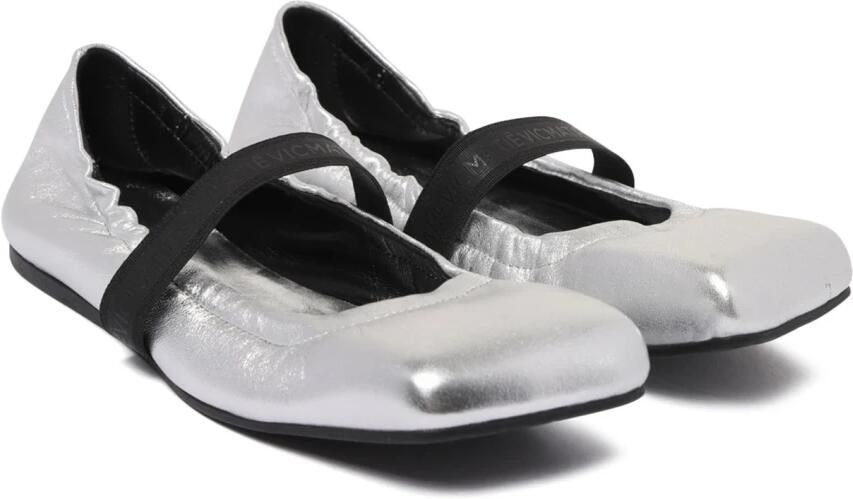 Vic Matié Zilveren Leren Ballerina Schoenen - Foto 2