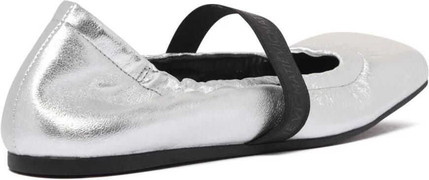 Vic Matié Zilveren Leren Ballerina Schoenen - Foto 3