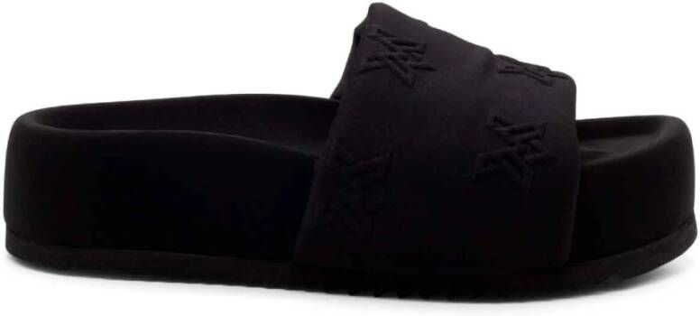 Vic Matié Zwarte Flatform Lycra Instappers Black Dames