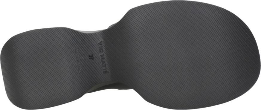 Vic Matié Zwarte leren Tronchetto met ritssluiting en sleehak Black Dames