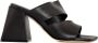 Vic Matié Zwarte leren sandalen met dubbele band - Thumbnail 1