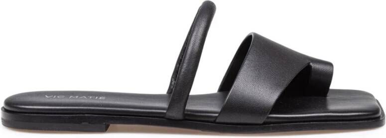 Vic Matié Zwarte Nappa Slipper met Zachte Mignon