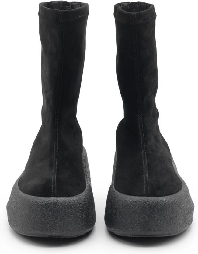 Vic Matié Zwarte Stretch Leren Enkellaars