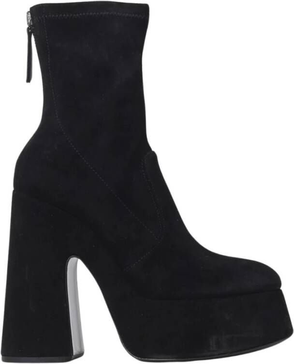 Vic Matié Elegante Suède Enkellaarzen Black Dames