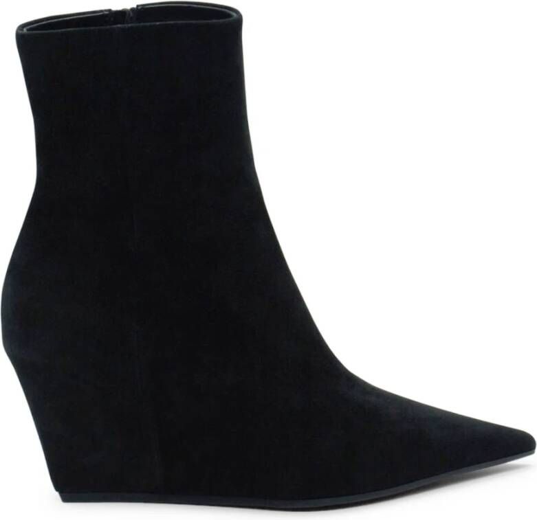 Vic Matié Zwarte Suède Platformlaarzen