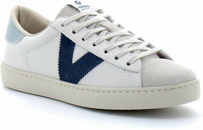 Victoria Contrast Leren Sneakers Grote Maten Blauw - Foto 4
