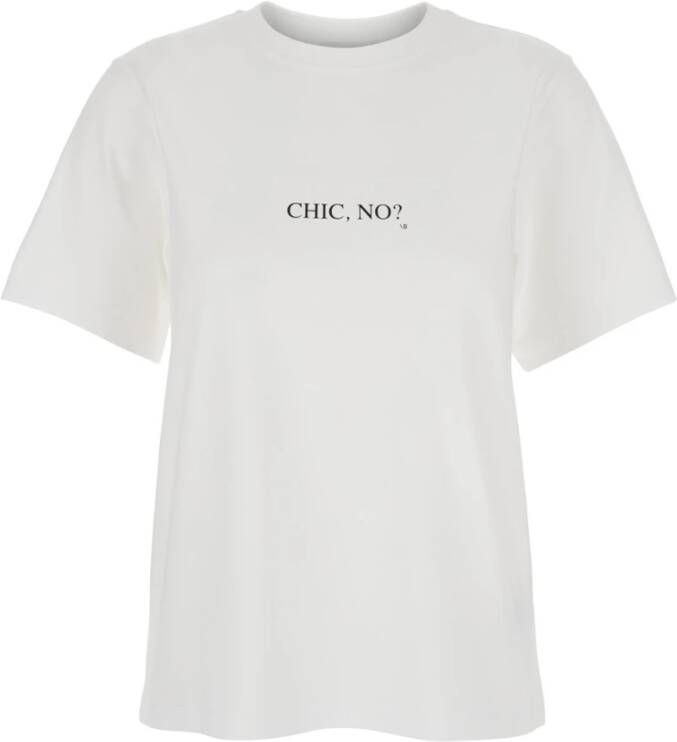 Victoria Beckham Klassieke pasvorm slogan tee wit