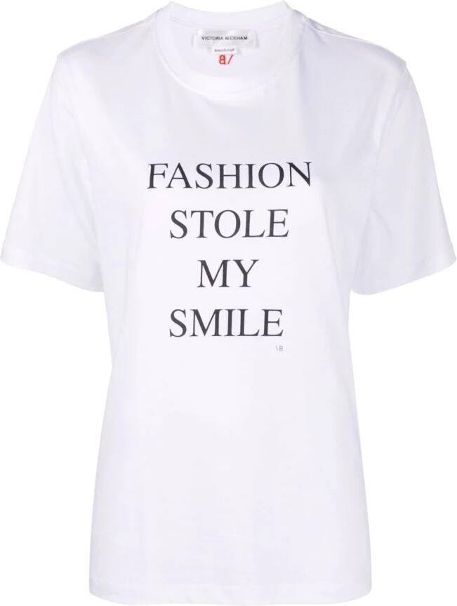 Victoria Beckham Slogan-Print Biologisch Katoenen T-Shirt - Foto 2